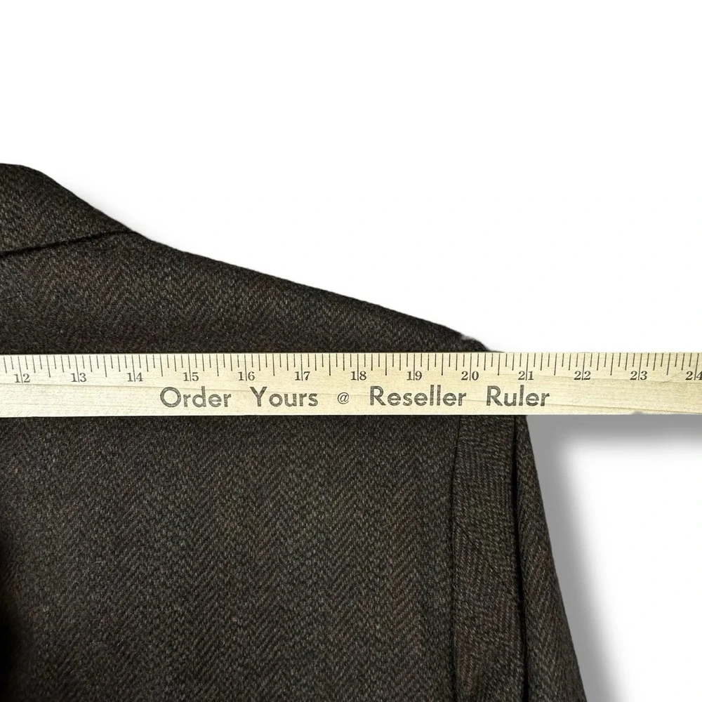 Vintage Woolrich 100% Wool‎ Tweed Herringbone Sport Coat Jacket Mens 41R Brown